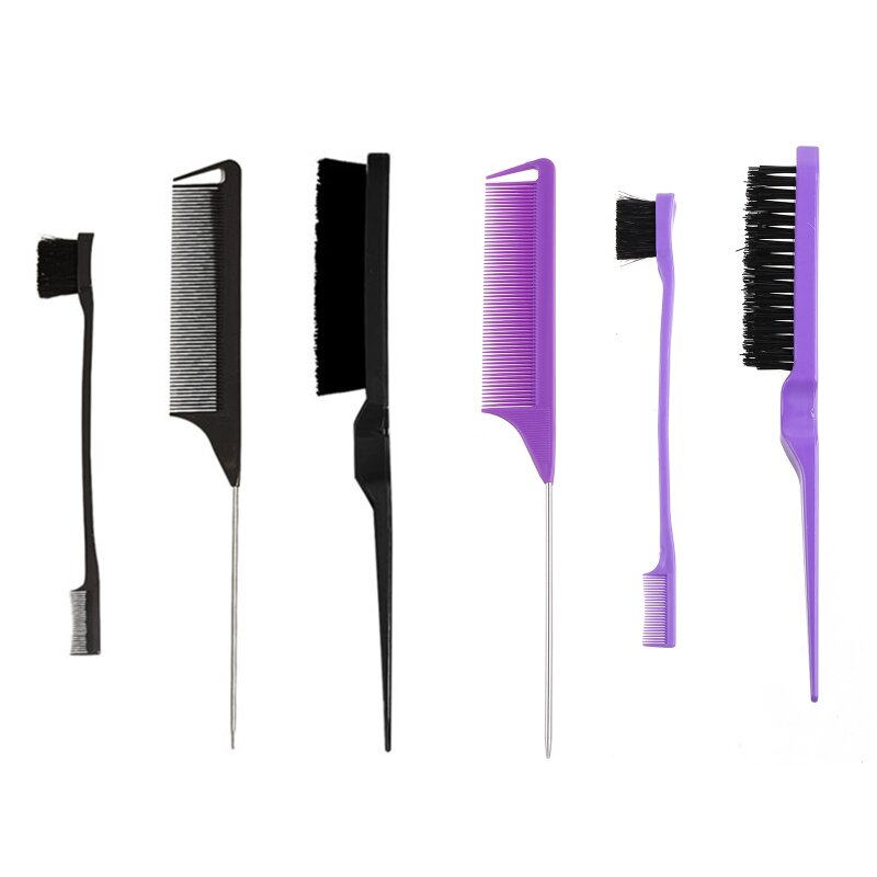 Y1UF 3 Pieces/set Hair Styling Comb Set Nylon Teasing Hair Grooming Brush for Women