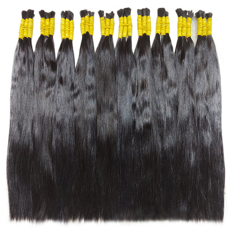 Wholesale Natural Human Hair For Braiding Straight Indian Hair Vendor Virgin Bundles No weft Hair Bulk 100% Human Hair Extension