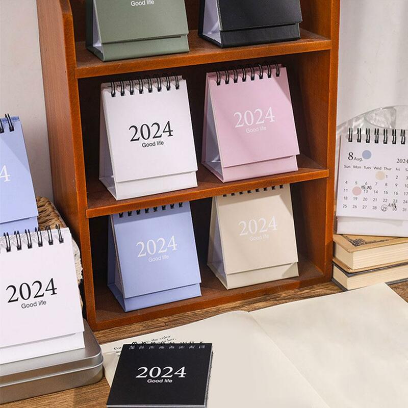 Mini Calendario de escritorio para planificador, calendario creativo diario, suministros de oficina, estilo Ins, 2024