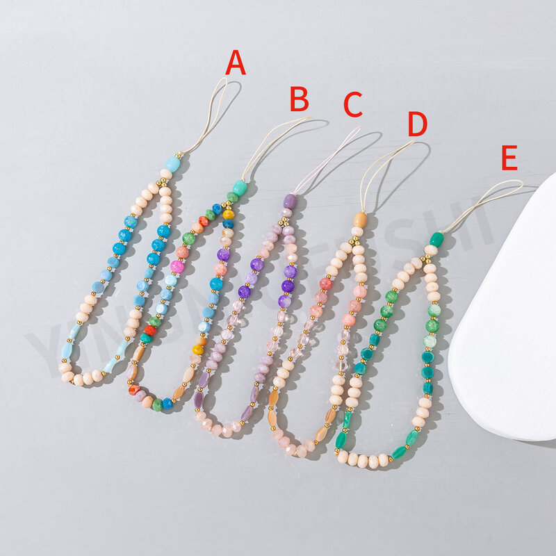 Nuovo stile bohémien fatto a mano con perline catena per cellulare donna ragazze cordino per cellulare portachiavi Anti-perdita