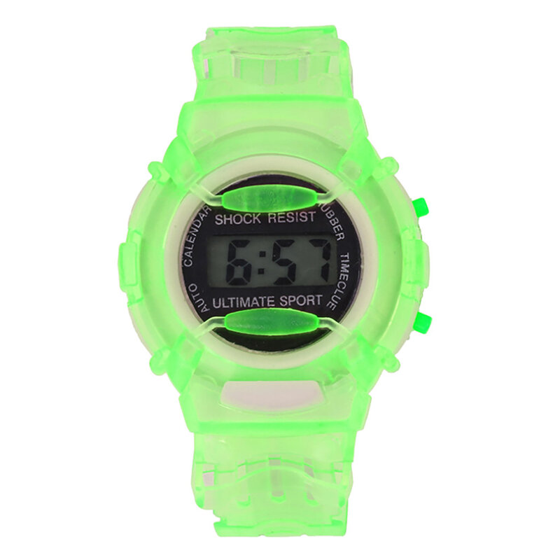 Boys Girls Children Students Waterproof Digital Wrist Sport Watch Green Simple And Fashionable New Children'S Watch Wristwatches