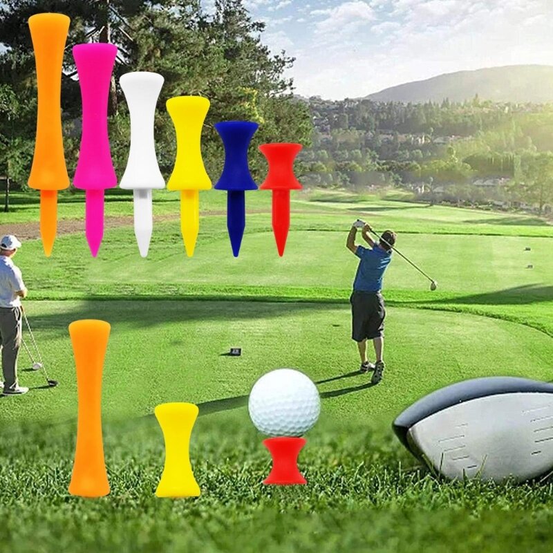 50 buah kaus Golf Step Down, kaus Golf Kastil plastik, masing-masing 6 warna 50 buah, ukuran berbagai macam 70mm/57mm/51mm/45mm/38mm/32mm