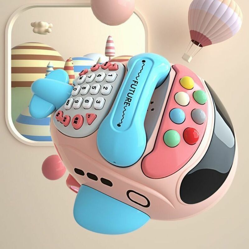Children's Multifunctional Bilingual Plane Projection Ground Mouse Telephone Story Machine Baby Mobile Phone Educational Toys