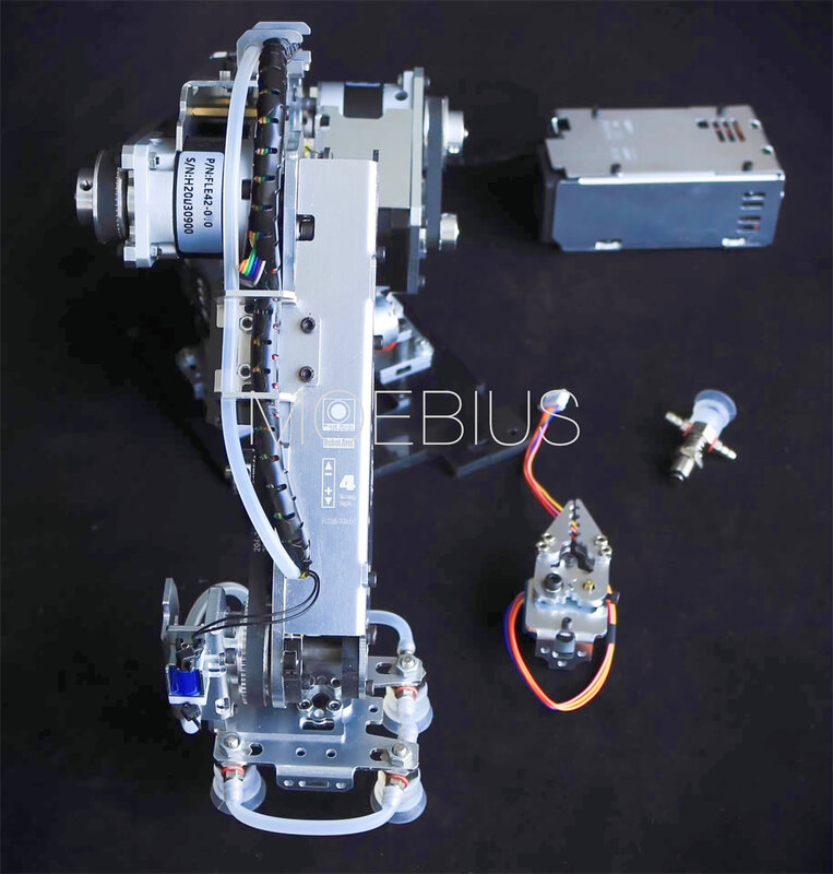 MOEBIUS-Braço robótico metálico com bomba de sucção, motor de passo para modelo de robô industrial Arduino, garra multi-eixo, carga grande