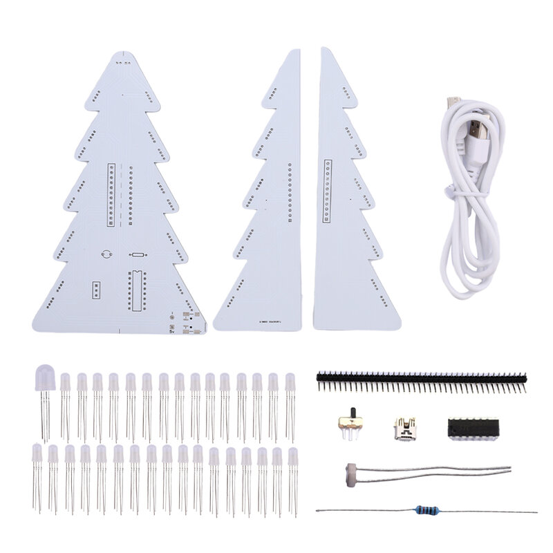 Colorful Big Size 3D PCB Stereo Christmas Tree LED Tower DIY Kit Christmas Holiday DIY Decoration Toys