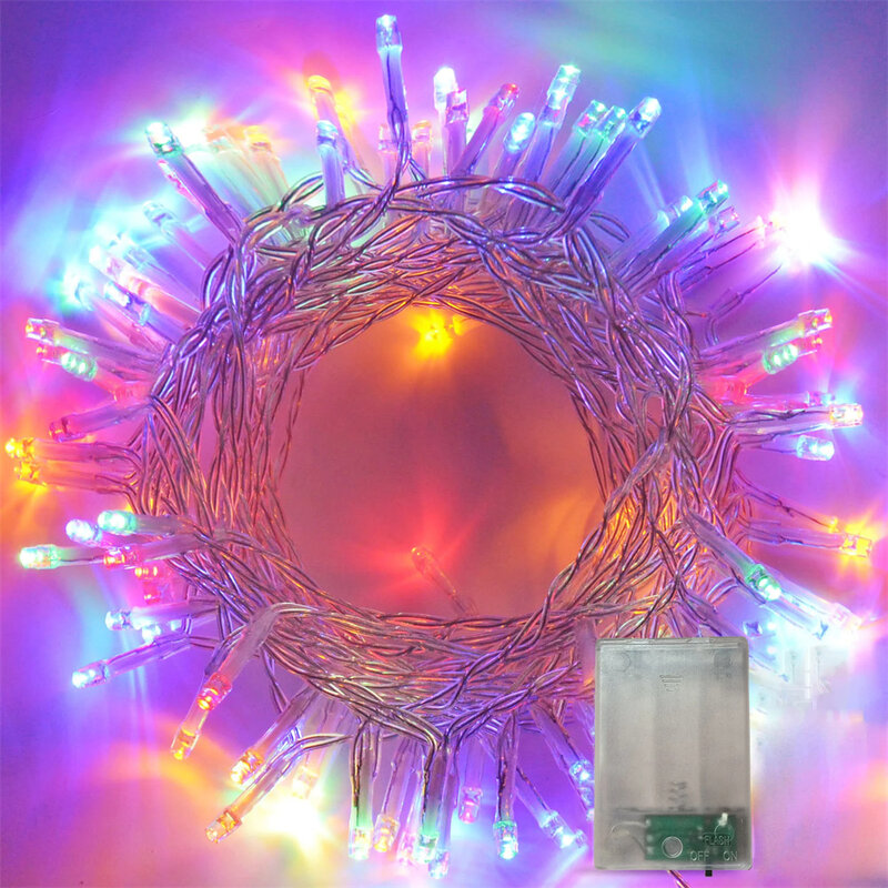 電池式の妖精のライトガーランド,クリスマスの装飾,結婚式,新年の装飾,1 m, 2 m, 4 m, 10m