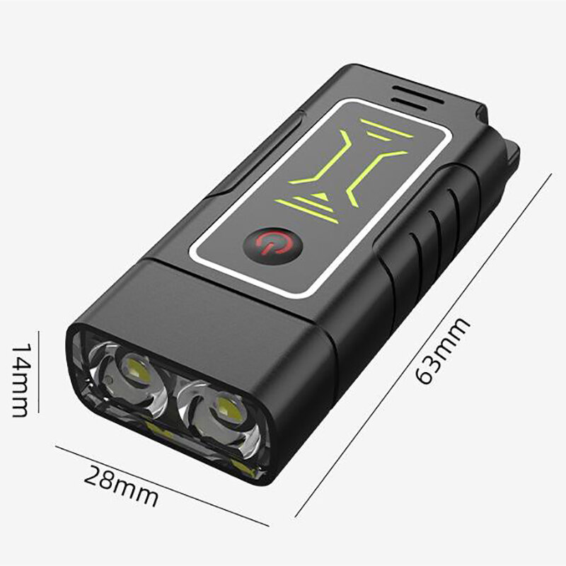Dual Core LED Flashlight Waterproof Lightweight Rechargeable Outdoor Camping Strong Light Long-range Portable Keychain Light