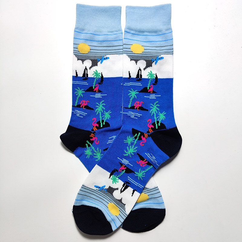 47 стилей, модные мужские дневные Смешные парные носки, счастливые длинные короткие носки