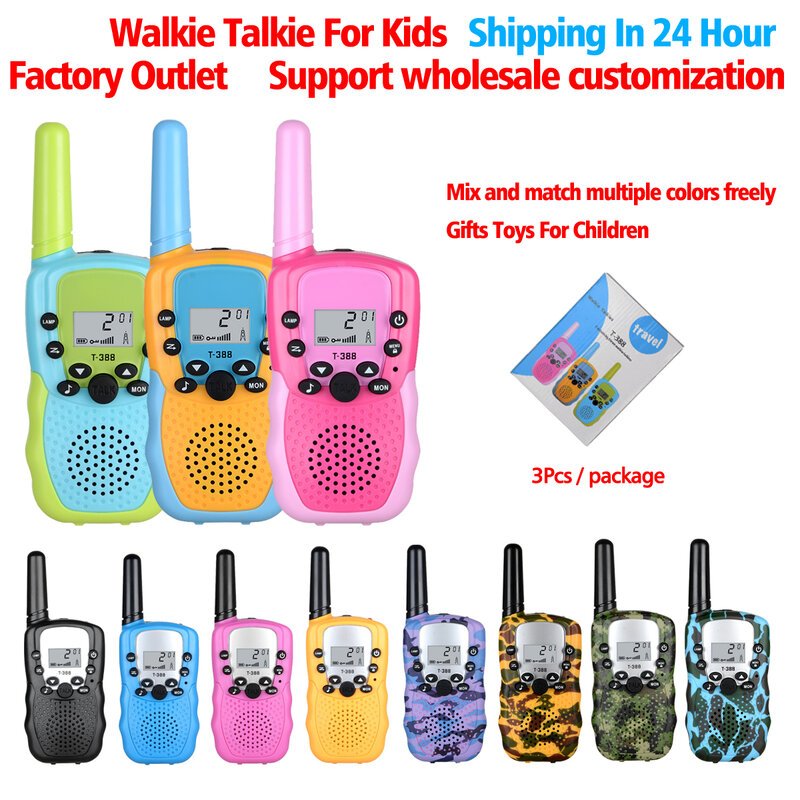 Walkie Talkie Toy para crianças, Transceptor Portátil Celular, Telefone Interphone, Mini Brinquedos, Menino e Menina Presentes, 3Pcs, 6km