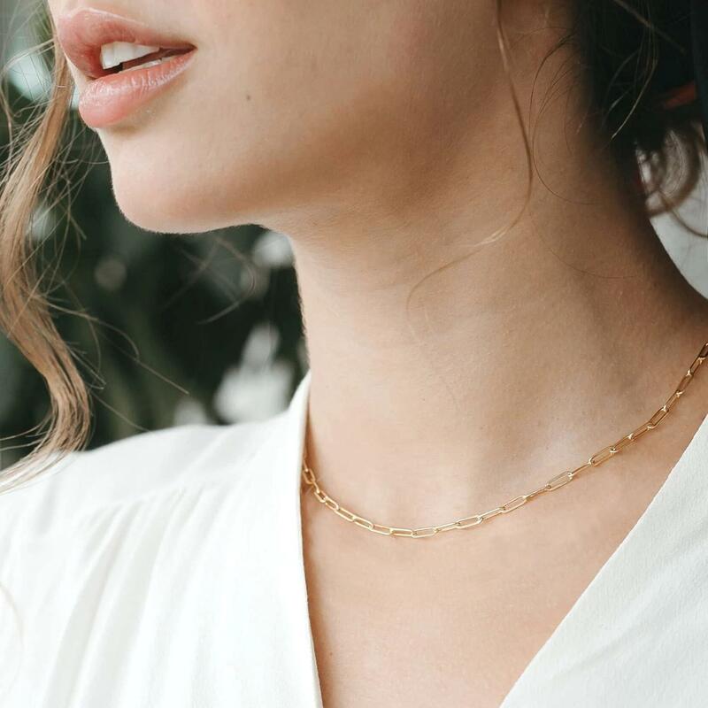 Женская позолоченная цепочка Fansliver, ожерелье из стерлингового серебра 2,5 пробы с застежкой-клипсой, модная Подарочная бижутерия для ношения слоями, 14 к