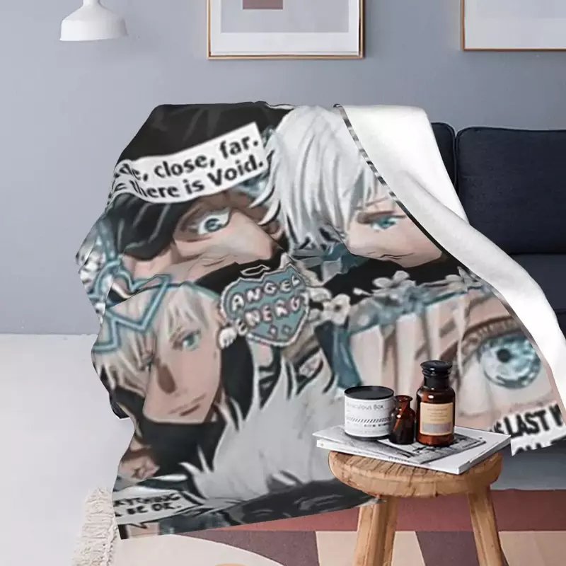 Super Soft Blanket Japanese Comic Manga Picnic Throw Blanket Autumn Cute Design Flannel Bedspread Sofa Bed Cover
