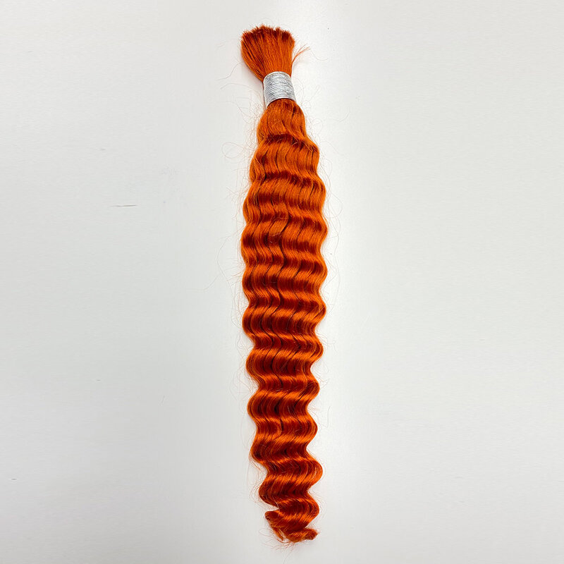 10a Human Hair Bulk Hair Machine Made Virgin Remy Deep Wave Krullend Haar 12-32 Inch 100G Gember Blonde Hair Extensions Geen Inslag