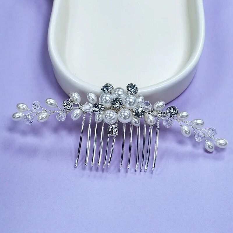 Peine para el pelo con perlas delicadas, accesorio para el pelo, estilo clásico, Floral, ideal para bodas