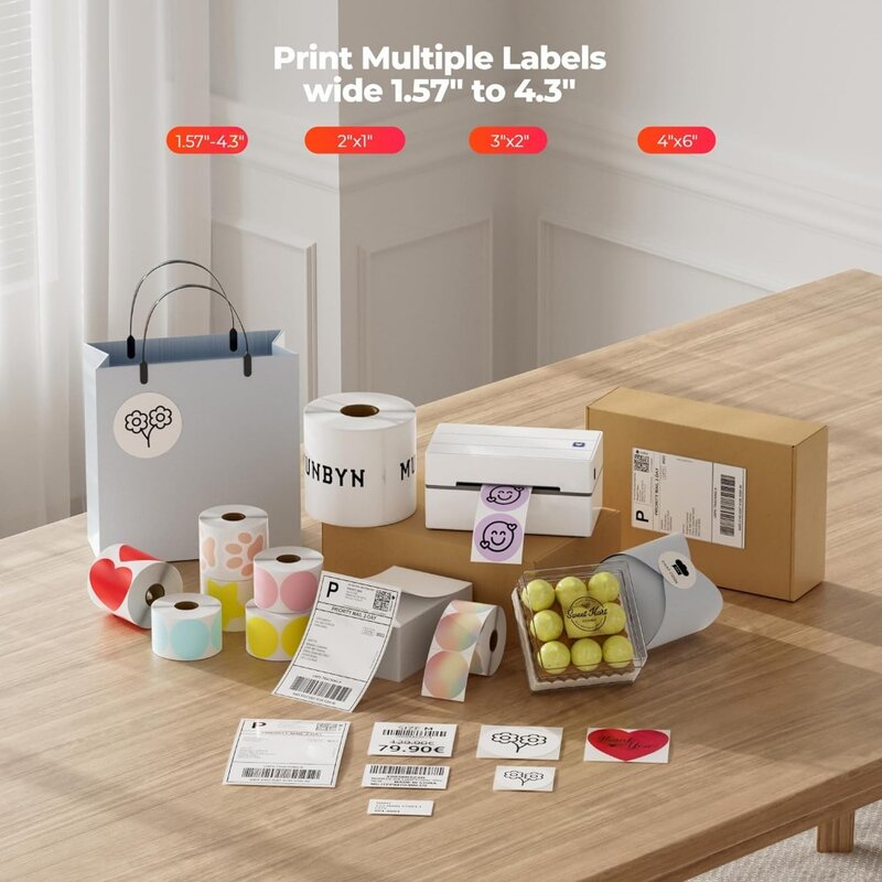 Impresora térmica de etiquetas, dispositivo de impresión inalámbrico con Bluetooth, 130B, 4x6, para paquetes de envío, pequeña empresa, oficina o hogar