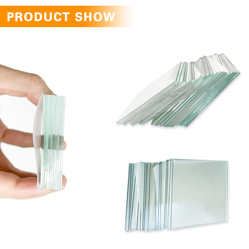 مختبر شفاف موصل الزجاج الإنديوم الزجاج المغلفة FTO 20x20x2.2mm ، أقل من 15 أوم/متر مربع 50 قطعة