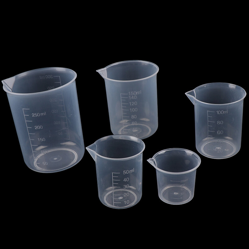 2Pcs transparent kitchen laboratory plastic volumetric beaker measuring cup