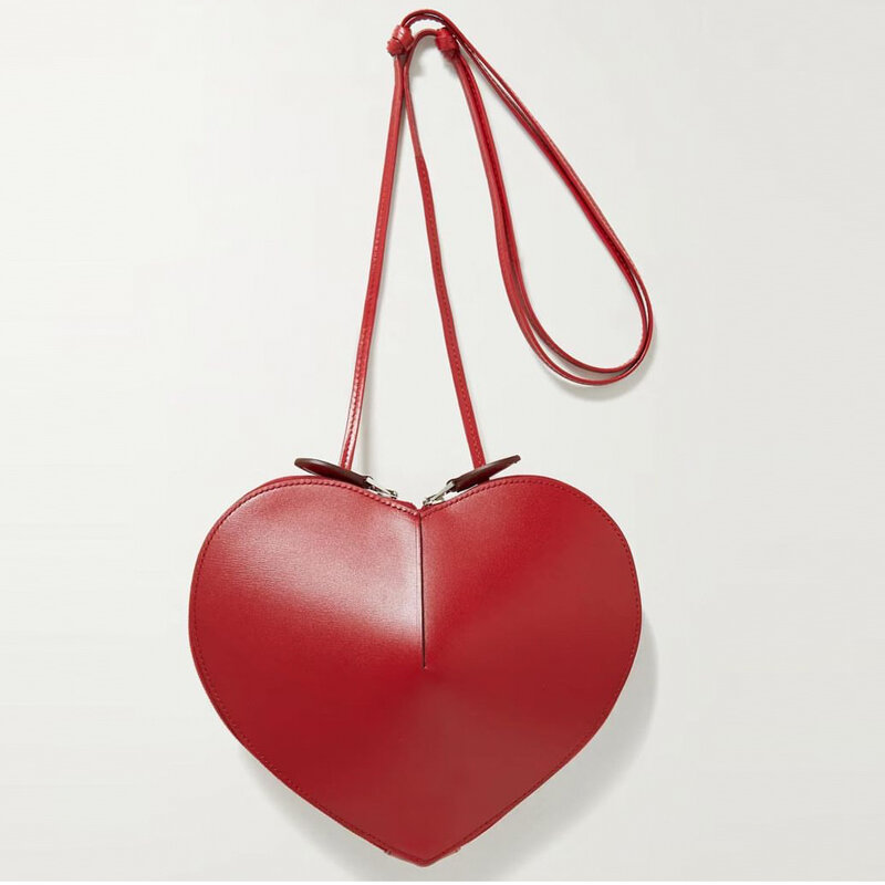 Peach Heart Shape Luxury Designer Handbags For Women 2023 New Fashion Purse Simple Versatile Lady Small Shoulder Crossbody Bags