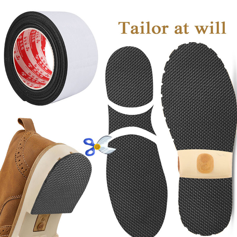 Stiker pelindung sepatu, 1 rol sepatu tahan aus sol karet Anti-Slip dapat digunting bantalan stiker sepatu berperekat pelindung untuk Sneakers baru
