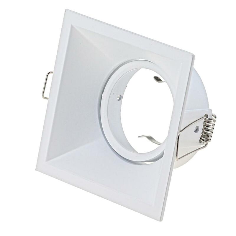 Marco de luz LED ajustable para techo, accesorio de iluminación redondo empotrado, Blanco/Negro, MR16, GU10