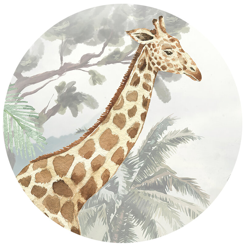 Milofi Custom Aquarel Jungle Nursery 3d Behang Muurschildering Voor Kids Kinderkamer 3d Dier Behang Sticker Art Deco