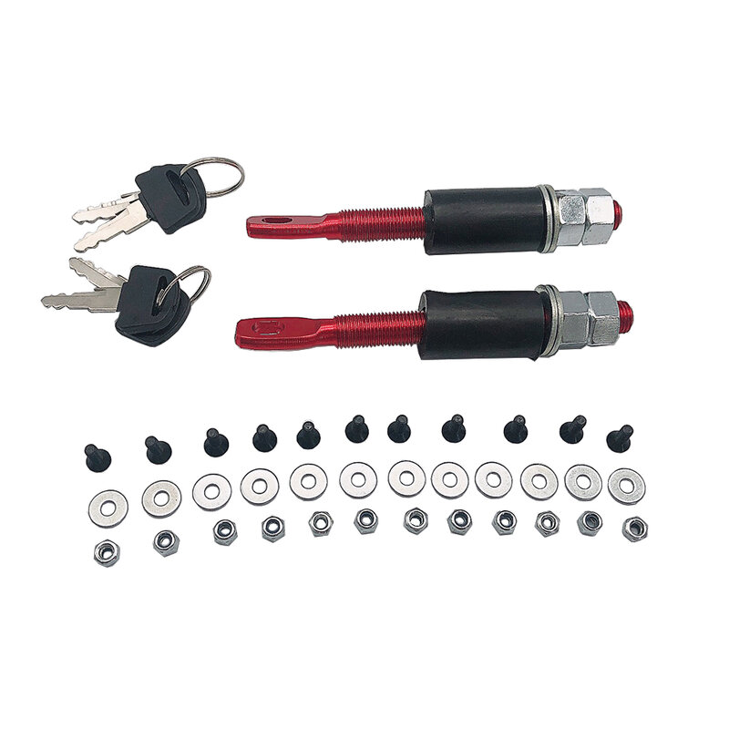 RESO--Universal Racing Car Hood Pin Engine Bonnet Latch Lock Kit Refitting with Keys Hood Lock Black/Carbon