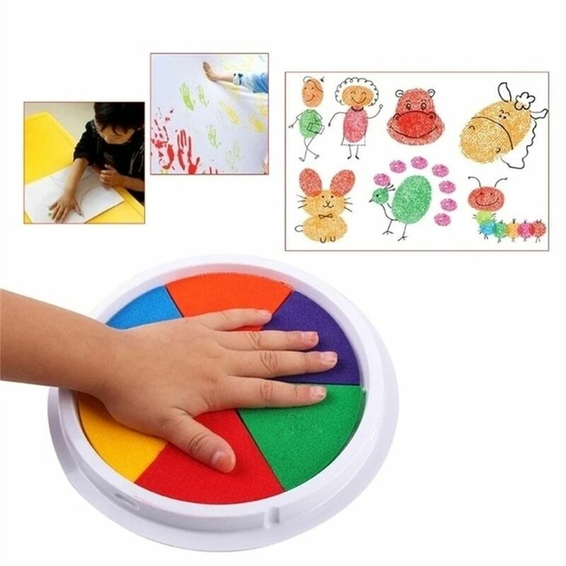 DIY-子供用のインクパッド,洗えるプリント玩具,ペイント,落書き用
