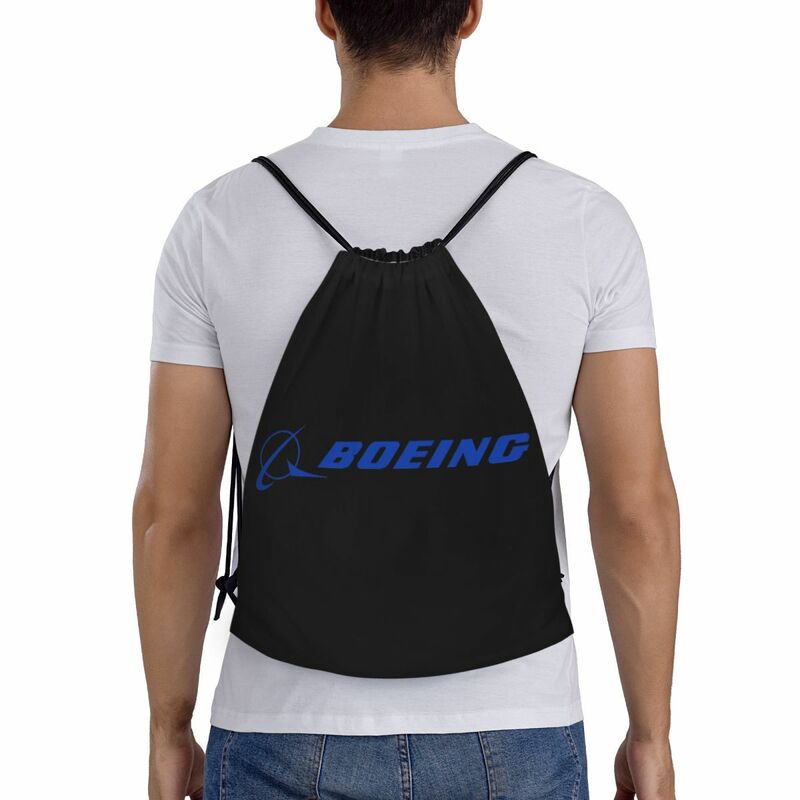 Boeing Logo Portable Drawstring Bags Backpack Storage Bags Outdoor Sports Traveling Gym Yoga