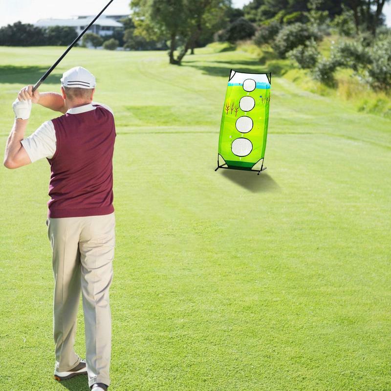 Filet de golf multifonctionnel avec cadre en fer, cible à quatre trous, grand filet d'entraînement, amélioration de la frappe au golf