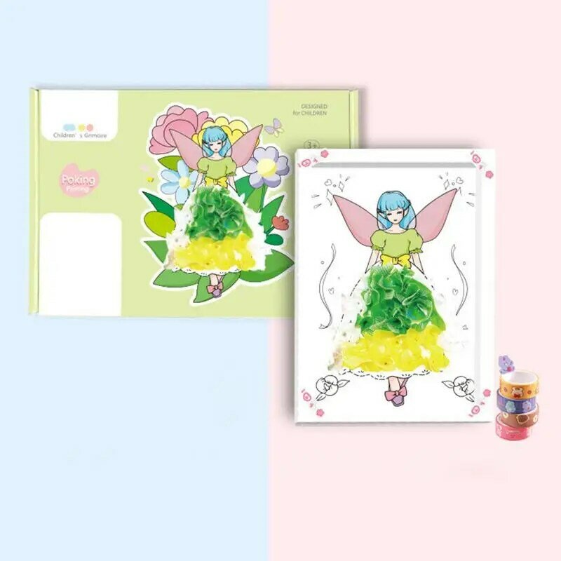 Kit d'artisanat d'art en tissu pour enfants, puzzle créatif, peinture de crevaison, livre d'activité coloré, matériel de peinture GT