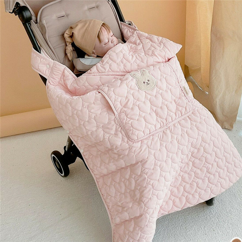 Мультяшное демисезонное искусственное корейское утолщенное теплое детское одеяло детская коляска спальный мешок милая детская коляска 2024