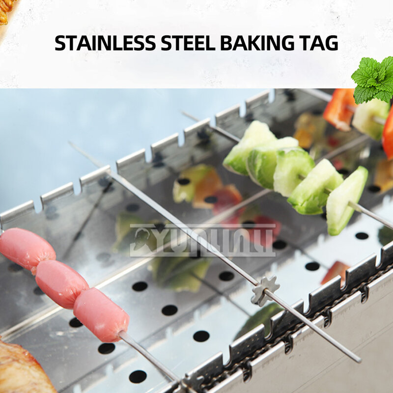 Outdoor Thickened Foldable Barbecue Oven Portable Stainless steel Barbecue Stove Hand Cranked Rotary Barbecue Machine