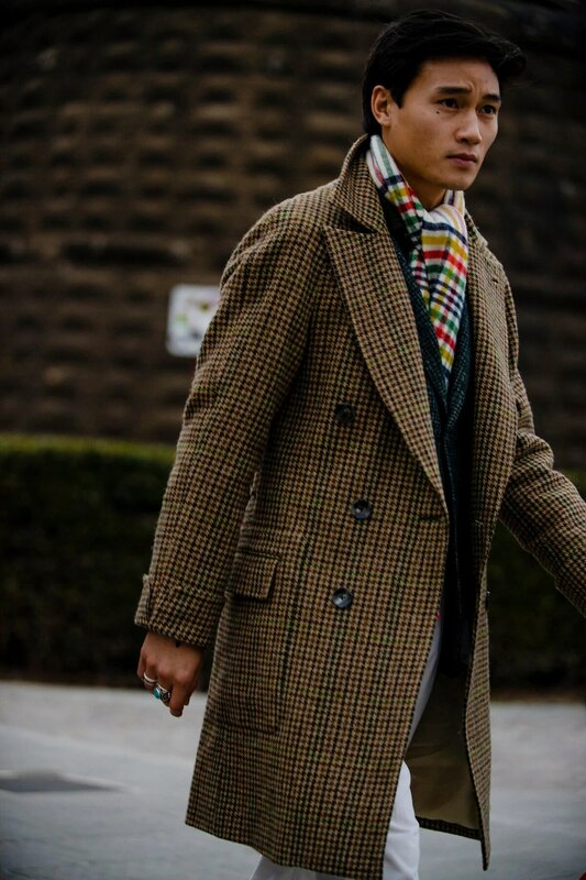 Plaid Luxus langen Mantel für Männer Wolle Peak Revers Zweireiher Mantel Slim Fit Business Office Blazer nur Jacke