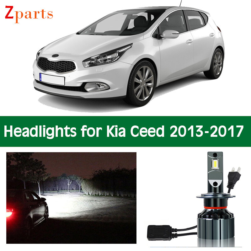 Bombillas de faros delanteros de coche para Kia Ceed JD, luz de cruce, luz de carretera, accesorios de lámpara Canbus, 2013, 2014, 2015, 2016