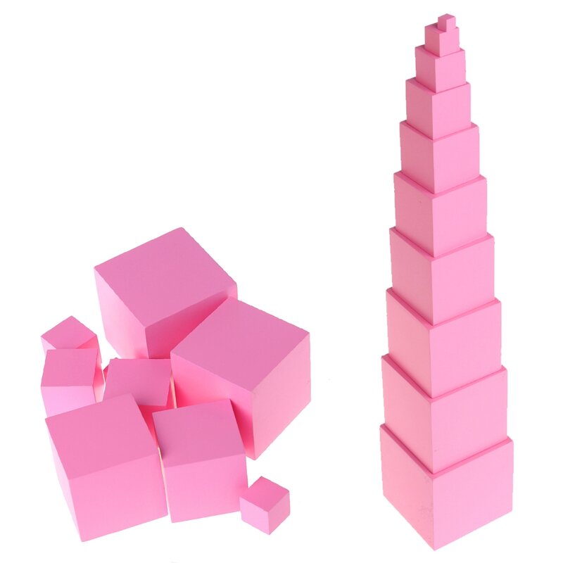 Монтессори Сенсорные материалы Башня Семейный набор Деревянные строительные блоки Игрушка для детей