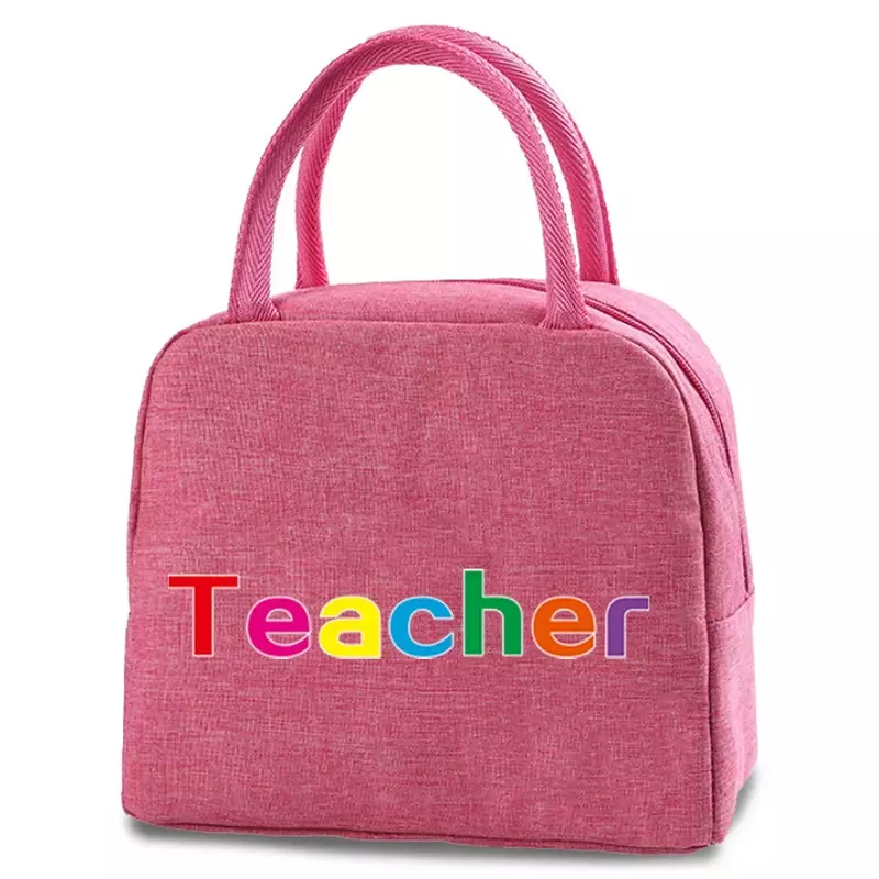 قماش معزول حقيبة الغداء للرجال والنساء ، مريحة الحرارية حمل ، قابلة لإعادة الاستخدام ، مقاوم للماء ، قابلة لإعادة الاستخدام ، نمط المعلم