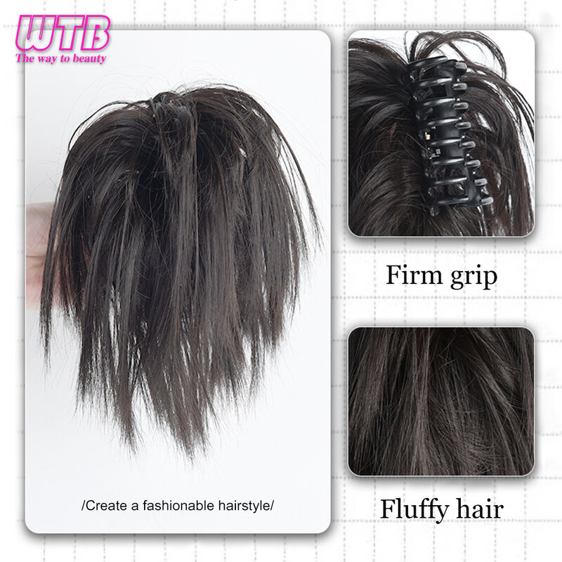 WTB синтетический парик для конского хвоста, искусственная курица, захват головы, короткий парик для конского хвоста, пушистый ленивый пушистый ветер, парящий парик, кольцо для волос