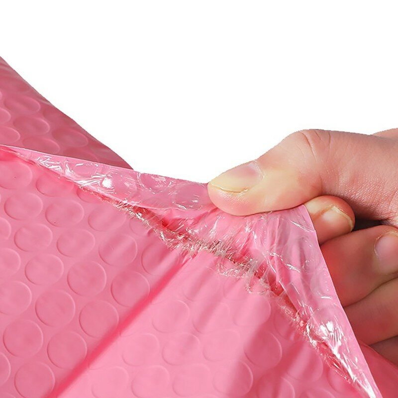 50/25 buah tas hadiah amplop tertutup otomatis Mailer gelembung poli merah muda pengiriman gelembung hitam/biru untuk bisnis kecil