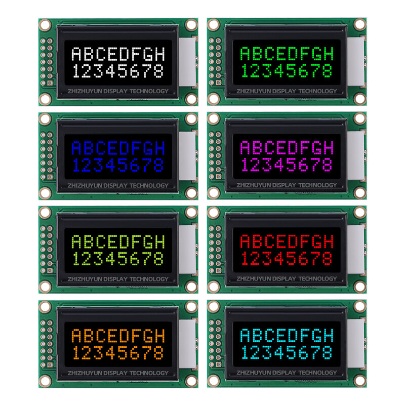 Tela LCD, filme preto, frente vermelha, chip original ST7066U, tipo de personagem gráfico, tela matricial, 0802B-2, BTN