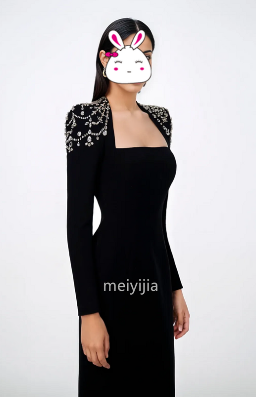 Meiyijia  Evening Dress Saudi Prom Dress Bodycon Elegant Long Sleeves Arabia  Sexy Evening Birthday Club Outfits Summer 2024