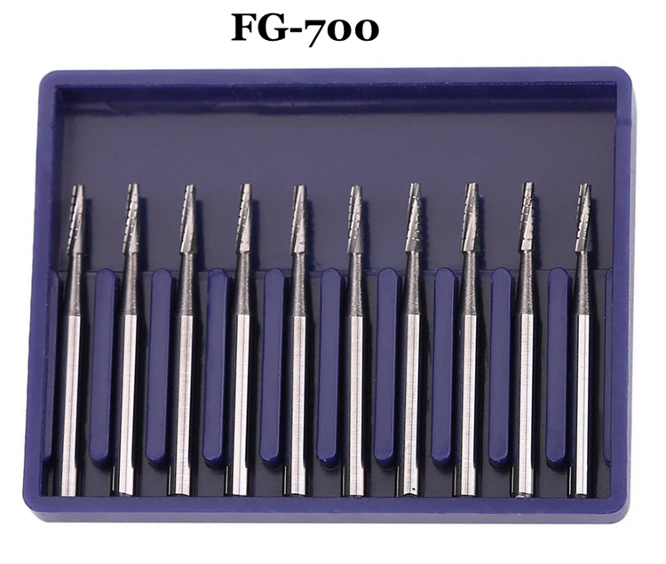 10pcs Dental Tungsten Carbide Burs FG Diamond Bur Drills High Speed Fissure Polishing Burr FG 700 / 701 / 702