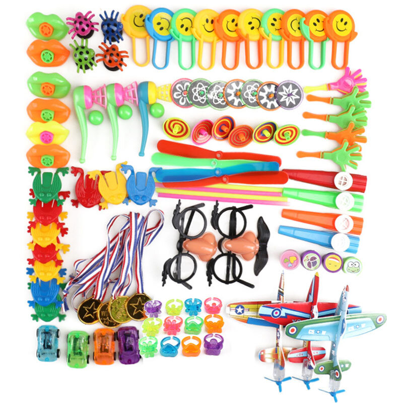 Surtido de juguetes de recuerdo de fiesta de piezas para niños, relleno de Piñata, juguetes a granel para fiesta de cumpleaños, caja del Tesoro para niños y niñas, 100
