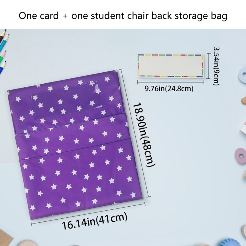 Organizador de bolsillo para respaldo de silla de aula, almacenamiento del respaldo del asiento con ranura para etiquetas
