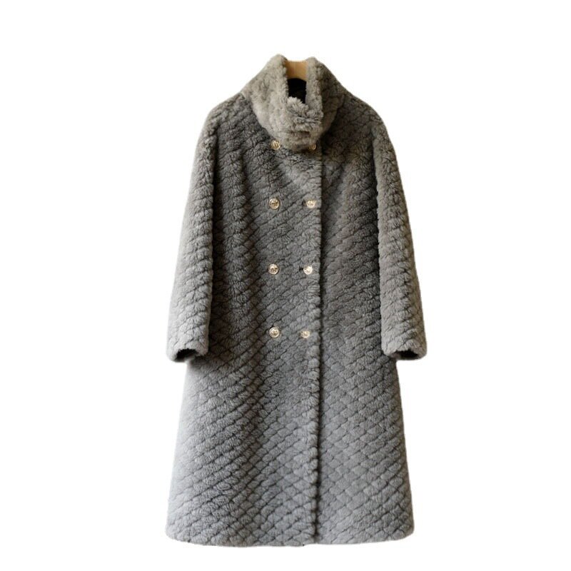 Manteau de fourrure intégré en fourrure pour femme, mi-long, automne et hiver