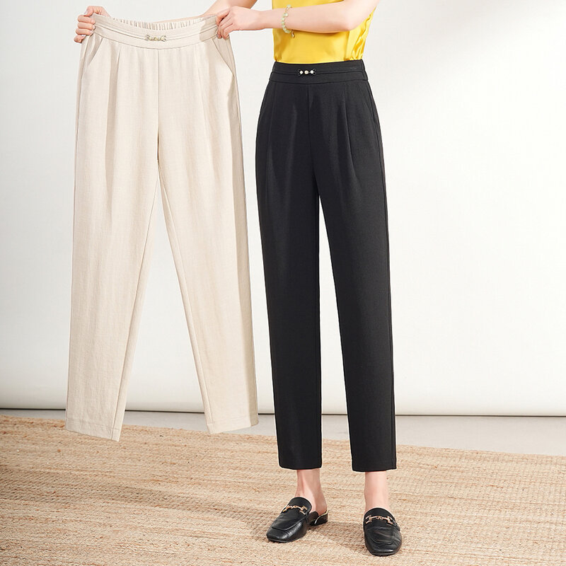 Новинка, женские брюки, повседневные брюки, облегающий модный трендовый брючный комплект в деловом стиле, женские брюки, весна и лето 2024