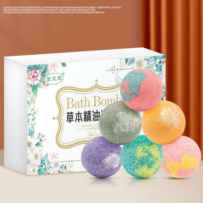12Pcs Herbal Essential Oil Bubble Bath Ball Organic Bathing Spa Bath Mini Ball Set Bath Bombs Natural Foot Handmade Gift R9M1