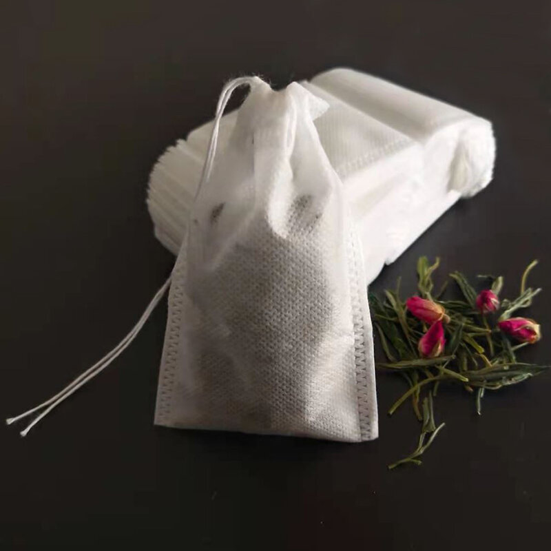 Bustine di tè usa e getta 100 pezzi tessuto Non tessuto tasca vuota bustina di stringa accessori per tè filtro per spezie bustine di tè forniture per bustine di tè