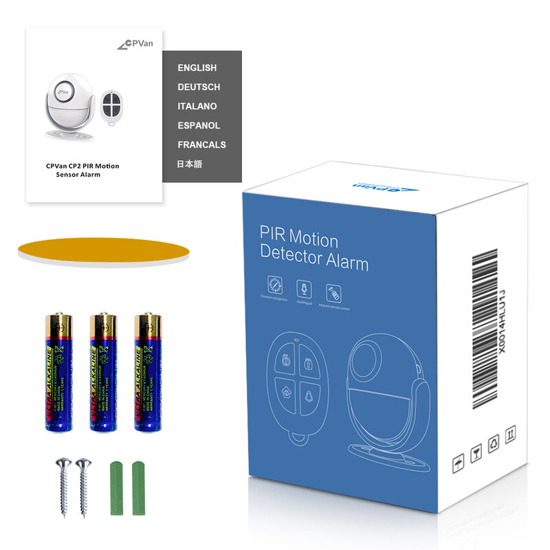 CPVAN-Alarma de Sensor de movimiento PIR, sistema de seguridad para el hogar, infrarrojo inalámbrico, alerta de Detector de movimiento con Control remoto