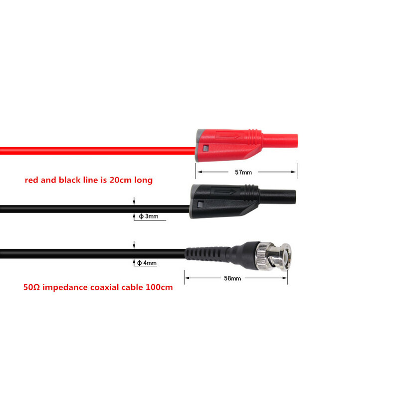 Cable de sonda seguro P1010 BNC a enchufe Banana apilable Dual de 4mm, Cable de prueba de plomo, 120CM, 500V, 5A