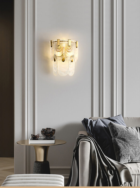 Роскошный хрустальный настенный светильник в стиле пост-модерн, настенный светильник для гостиной, спальни, прикроватного столика, Скандинавская лампа для гостиницы, коридора, лестницы