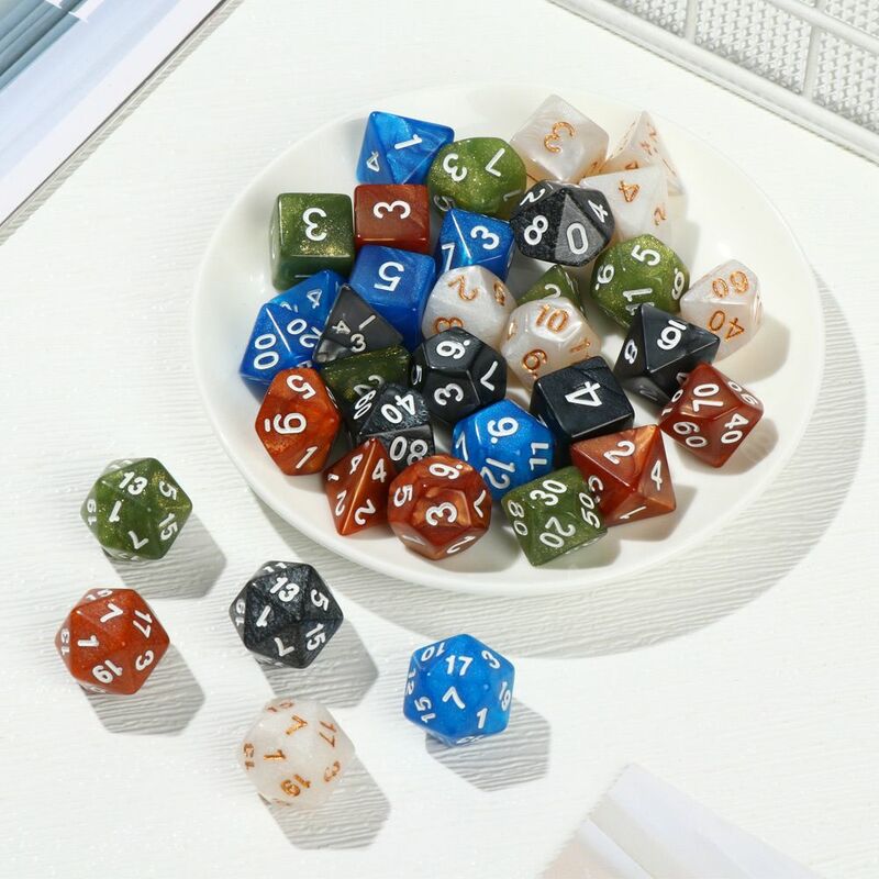 7Pcs Polyhedral Dice Double-Colors Polyhedral Game Dice for RPG Dungeons and Dragons DND RPG D20 D12 D10 D8 D6 D4 Table Game